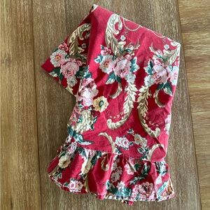 Vintage Lauren Ralph Lauren Marseille Floral Twin Ruffle Trim Flat Sheet